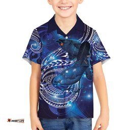 North Island Kokako and South Island Kokako Hawaiian Shirt New Zealand Native Bird with Galaxy Vibe