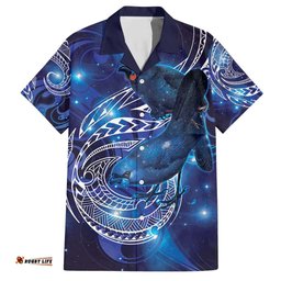 North Island Kokako and South Island Kokako Hawaiian Shirt New Zealand Native Bird with Galaxy Vibe