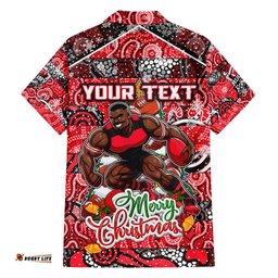 Custom Bombers Football Merry Christmas Hawaiian Shirt Indigenous Australian Art
