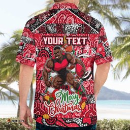 Custom Bombers Football Merry Christmas Hawaiian Shirt Indigenous Australian Art