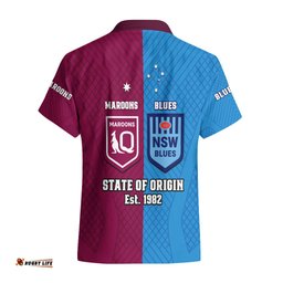 QLD Maroons And NSW Blues Rugby Hawaiian Shirt Sporty Version