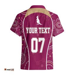 Personalised QLD Maroons Rugby Indigenous Hawaiian Shirt State Of Origin Canetoads