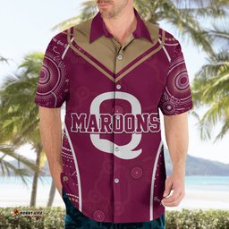 Personalised QLD Maroons Rugby Indigenous Hawaiian Shirt State Of Origin Canetoads