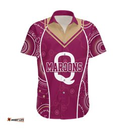 Personalised QLD Maroons Rugby Indigenous Hawaiian Shirt State Of Origin Canetoads