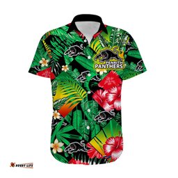 Panthers Rugby Hawaiian Shirt Fashion Tropical Jungle Flowers