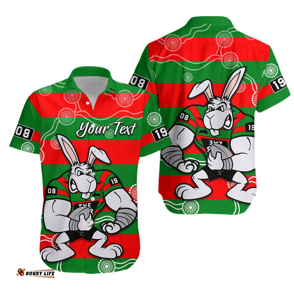 Custom Personalised Rabbitohs Hawaiian Shirt South Sydney