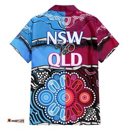 NSW Combine QLD State of Origin Hawaiian Shirt New South Wales and Queensland Aboriginal