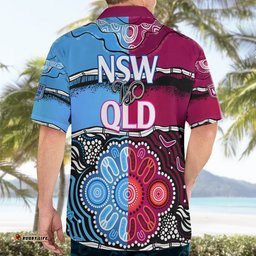 NSW Combine QLD State of Origin Hawaiian Shirt New South Wales and Queensland Aboriginal