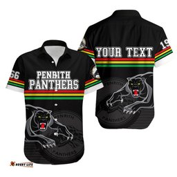 Custom Personalised Penrith Panthers Retro 1966 Hawaiian Shirt Black