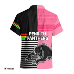 Penrith Panthers Rugby Hawaiian Shirt Proud The Panthers Comeback Black and Pink
