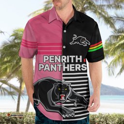 Penrith Panthers Rugby Hawaiian Shirt Proud The Panthers Comeback Black and Pink