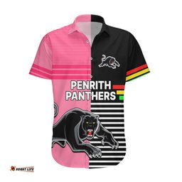 Penrith Panthers Rugby Hawaiian Shirt Proud The Panthers Comeback Black and Pink