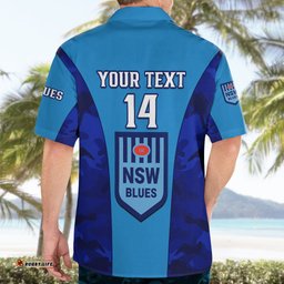Personalised NSW Rugby Hawaiian Shirt Go Blues Camouflage Sporty Style