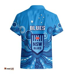 NSW Rugby Hawaiian Shirt Blues Aboriginal Art