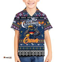 Personalized Crows Football Xmas Hawaiian Shirt Australia AFL Mascot