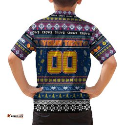 Personalized Crows Football Xmas Hawaiian Shirt Australia AFL Mascot