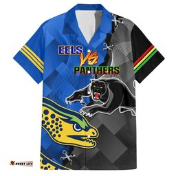 Personalised Panthers And Eels Hawaiian Shirt Sporty Version
