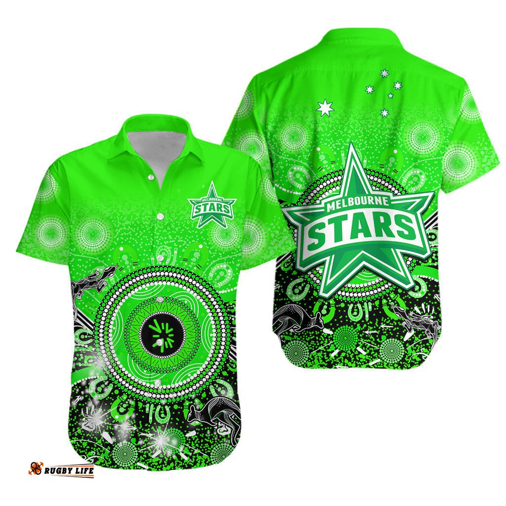 Melbourne Stars Hawaiian Shirt Cricket Aboriginal