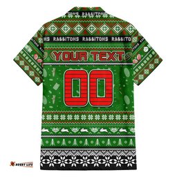 Personalized Rabbitohs Rugby Xmas Hawaiian Shirt Australia NRL Mascot