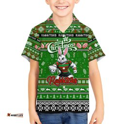 Personalized Rabbitohs Rugby Xmas Hawaiian Shirt Australia NRL Mascot