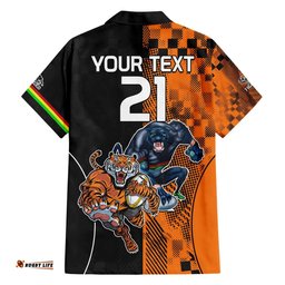 Custom NRL Tigers Combine Panthers Rugby Hawaiian Shirt Sporty Style