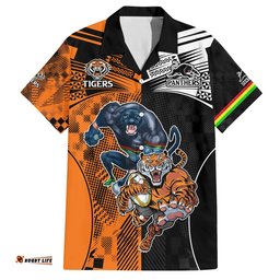 Custom NRL Tigers Combine Panthers Rugby Hawaiian Shirt Sporty Style