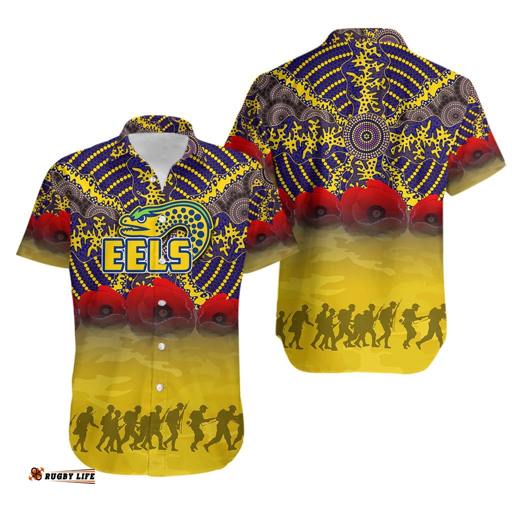 Parramatta Eels Hawaiian Shirt Aboriginal ANZAC Day