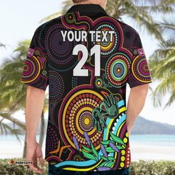 Custom Text And Number NAIDOC Maroon Rugby Hawaiian Shirt Queensland Indigenous Tribal