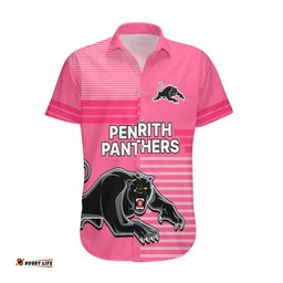 Custom Text And Number Penrith Panthers Rugby Hawaiian Shirt Proud The Panthers Comeback Pink