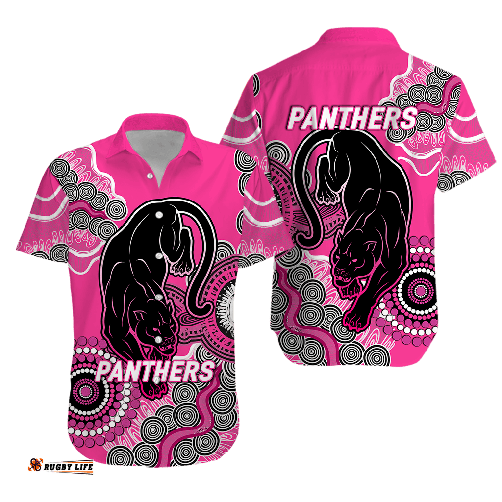 Panthers Rugby Aboriginal Art Hawaiian Shirt