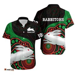 Rabbitohs Rugby Hawaiian Shirt Go Souths Indigenous Art
