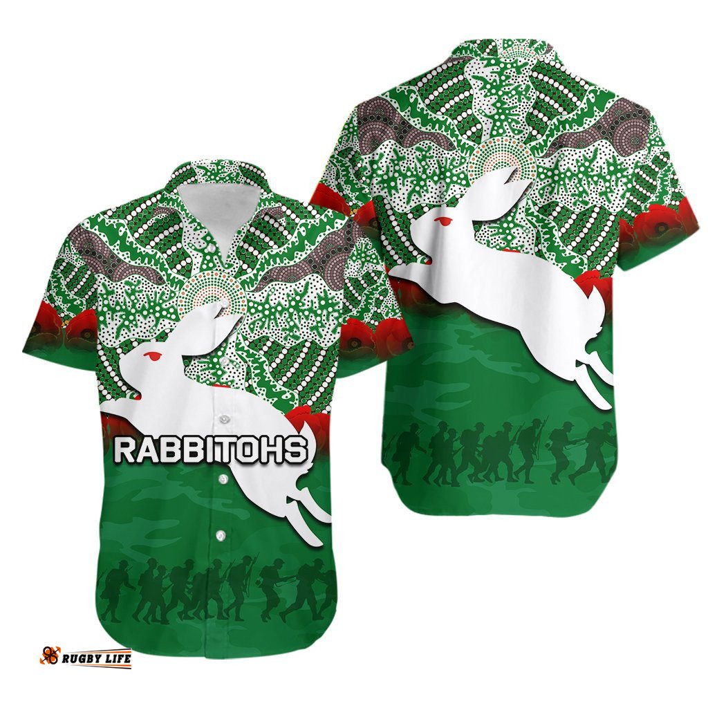 Rabbitohs Hawaiian Shirt Aboriginal ANZAC Day No.2