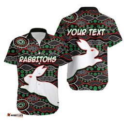 Custom Personalised South Sydney Rabbitohs Hawaiian Shirt Aboriginal Patterns