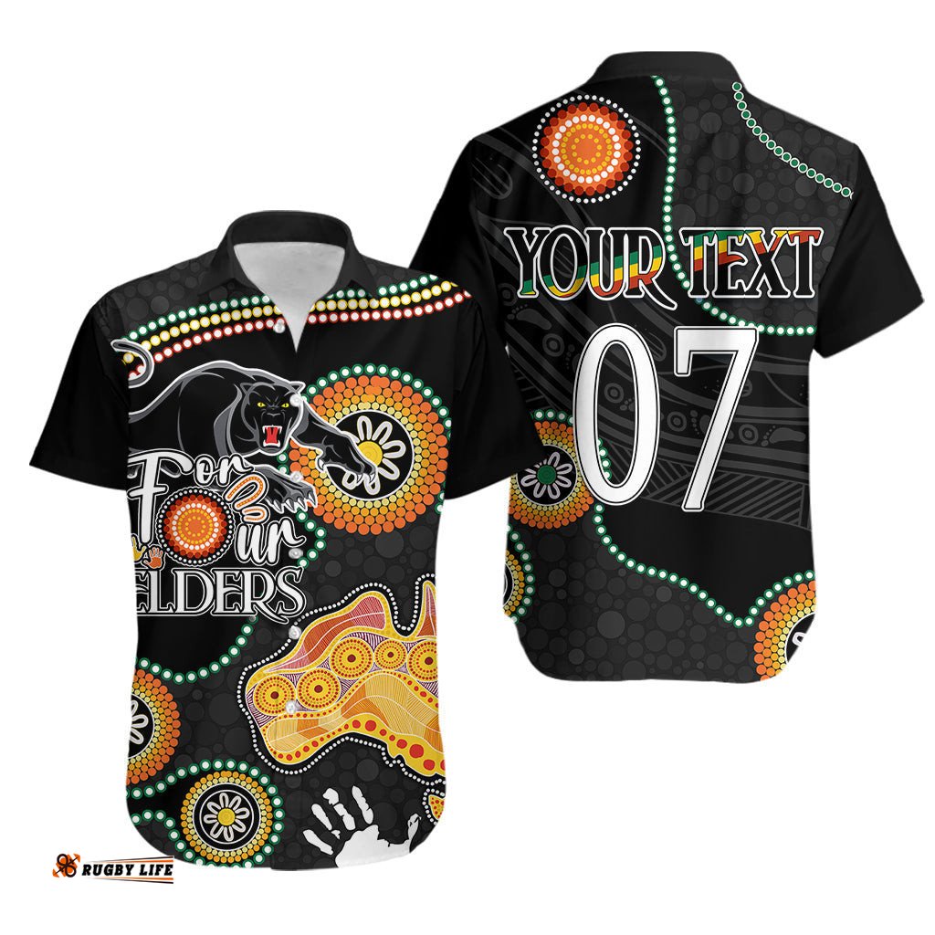 Personalised NAIDOC Week NRL Panther For Our Elders Hawaiian Shirt