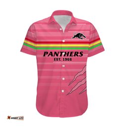Custom Text And Number Penrith Panthers Rugby Hawaiian Shirt The Riff Est 1966 Pink Sporty