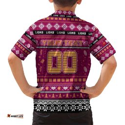 Personalized Lions Football Xmas Hawaiian Shirt Australia AFL Mascot