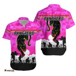 Penrith Panthers ANZAC Hawaiian Shirt Simple Style Pink