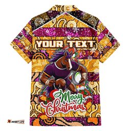 Custom Broncos Rugby Merry Christmas Hawaiian Shirt Indigenous Australian Art