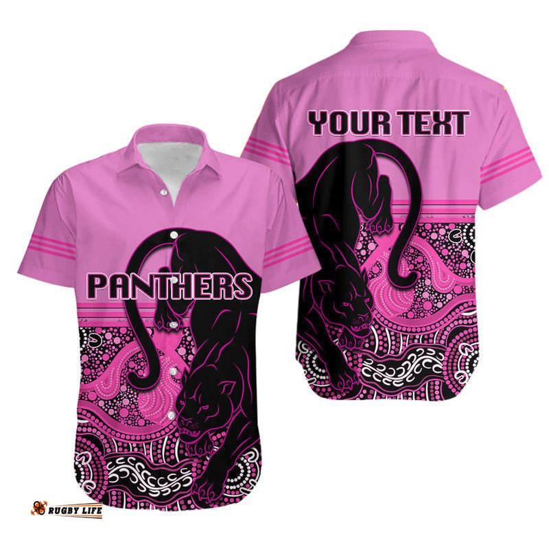 Custom Personalised Panthers Rugby Champions Indigenous Pink Style Hawaiian Shirt