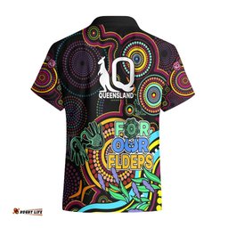 NAIDOC Maroon Rugby Hawaiian Shirt Queensland Indigenous Tribal