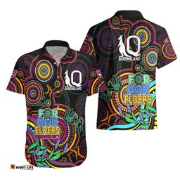 NAIDOC Maroon Rugby Hawaiian Shirt Queensland Indigenous Tribal