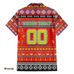 Personalized Suns Football Xmas Hawaiian Shirt Australia AFL Mascot