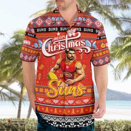 Personalized Suns Football Xmas Hawaiian Shirt Australia AFL Mascot