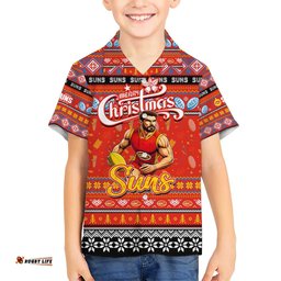 Personalized Suns Football Xmas Hawaiian Shirt Australia AFL Mascot
