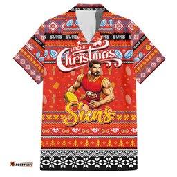 Personalized Suns Football Xmas Hawaiian Shirt Australia AFL Mascot