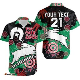 Custom Personalised Rabbitohs Rugby NAIDOC Hawaiian Shirt Torres Strait Aboriginal