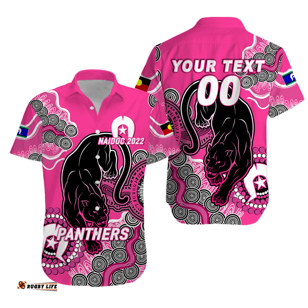 Custom Personalised Panthers Rugby NAIDOC Aboriginal Hawaiian Shirt
