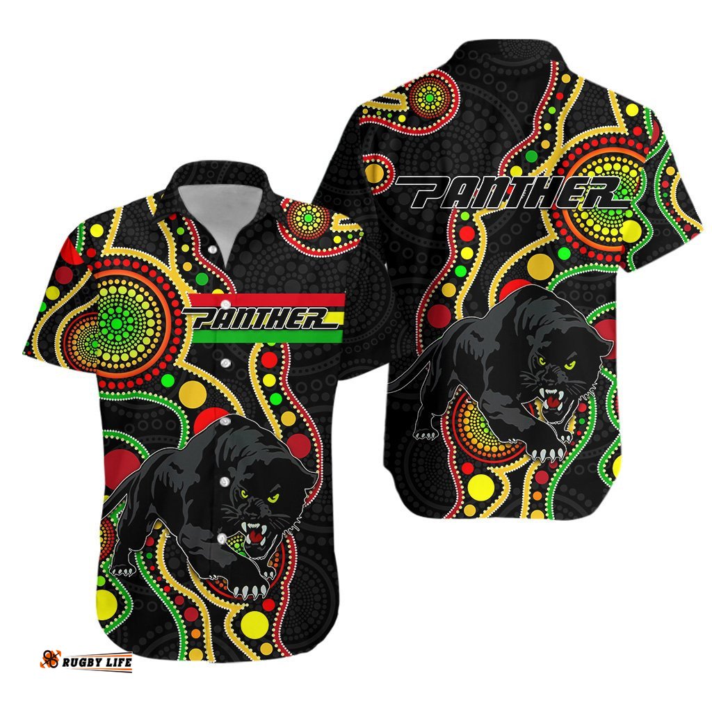 Penrith Hawaiian Shirt Black Panthers Indigenous