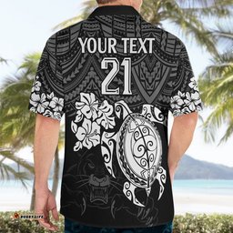 Custom Panthers Rugby Hawaiian Shirt Penrith Hibiscus and Turtle With Polynesian Pattern
