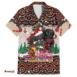 Penrith Panthers Christmas Hawaiian Shirt Rugby Australia Mascot